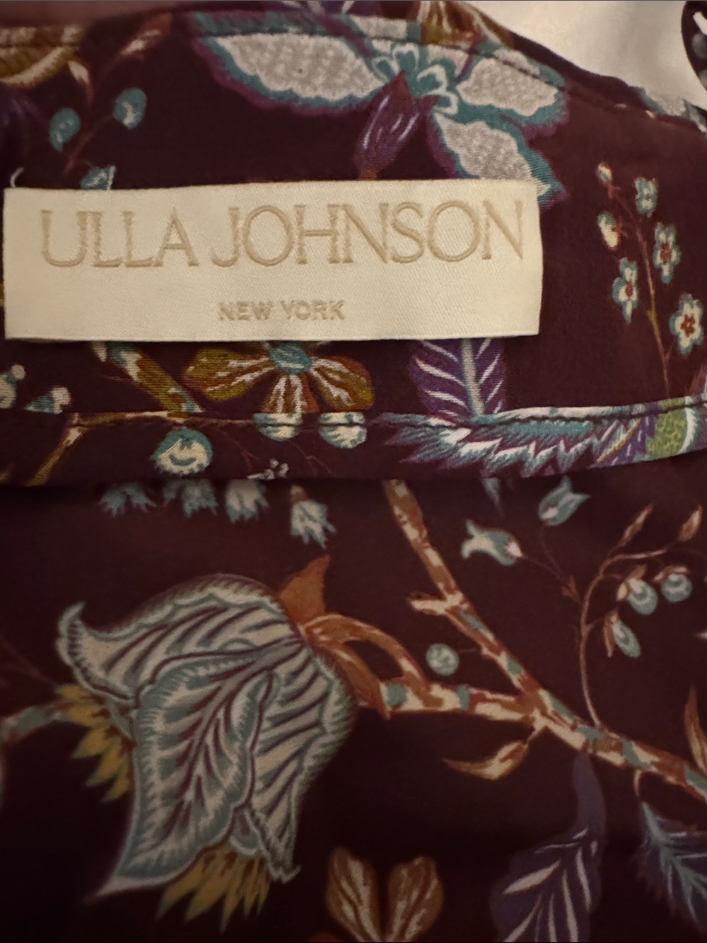 Ulla Johnson Imani Heliotrope Floral Ruched Silk Midi Skirt Size 10 - Picture 11 of 13